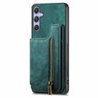 For Samsung Galaxy S25 Ultra 5G Retro Leather Zipper Wallet Back Phone Case(Green) - 2