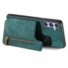 For Samsung Galaxy S25 Ultra 5G Retro Leather Zipper Wallet Back Phone Case(Green) - 3
