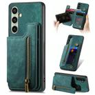 For Samsung Galaxy A56 5G Retro Leather Zipper Wallet Back Phone Case(Green) - 1