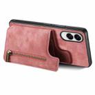 For Samsung Galaxy S25 Edge 5G Retro Leather Zipper Wallet Back Phone Case(Pink) - 3