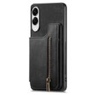 For Samsung Galaxy S25 Edge 5G Retro Leather Zipper Wallet Back Phone Case(Black) - 2