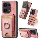 For Xiaomi Redmi Note 13 Pro 4G Retro Splitable Magnetic Stand Card Bag Leather Phone Case(Pink) - 1