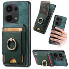 For Xiaomi Redmi Note 13 4G Retro Splitable Magnetic Stand Card Bag Leather Phone Case(Green) - 1