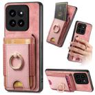 For Xiaomi 14 Retro Splitable Magnetic Stand Card Bag Leather Phone Case(Pink) - 1