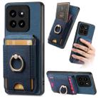 For Xiaomi 14 Retro Splitable Magnetic Stand Card Bag Leather Phone Case(Blue) - 1