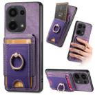 For Xiaomi Redmi Note 13 5G Retro Splitable Magnetic Stand Card Bag Leather Phone Case(Purple) - 1