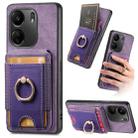 For Xiaomi Redmi 13C Retro Splitable Magnetic Stand Card Bag Leather Phone Case(Purple) - 1