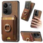 For Xiaomi Redmi 13C Retro Splitable Magnetic Stand Card Bag Leather Phone Case(Brown) - 1