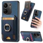 For Xiaomi Redmi 13C Retro Splitable Magnetic Stand Card Bag Leather Phone Case(Blue) - 1