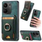 For Xiaomi Redmi 13C Retro Splitable Magnetic Stand Card Bag Leather Phone Case(Green) - 1