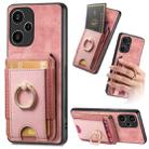 For Xiaomi Redmi Note 13 Pro+ Retro Splitable Magnetic Stand Card Bag Leather Phone Case(Pink) - 1