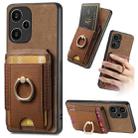 For Xiaomi Redmi Note 13 Pro+ Retro Splitable Magnetic Stand Card Bag Leather Phone Case(Brown) - 1