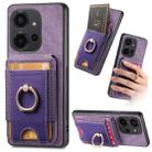 For Xiaomi Redmi Note 12 4G Retro Splitable Magnetic Stand Card Bag Leather Phone Case(Purple) - 1