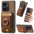 For Xiaomi Redmi Note 12 4G Retro Splitable Magnetic Stand Card Bag Leather Phone Case(Brown) - 1