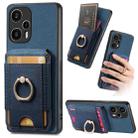 For Xiaomi Redmi Note 12 Turbo Retro Splitable Magnetic Stand Card Bag Leather Phone Case(Blue) - 1