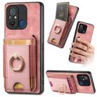 For Xiaomi Redmi 12C Retro Splitable Magnetic Stand Card Bag Leather Phone Case(Pink) - 1