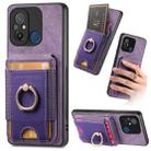 For Xiaomi Redmi 12C Retro Splitable Magnetic Stand Card Bag Leather Phone Case(Purple) - 1
