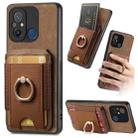 For Xiaomi Redmi 12C Retro Splitable Magnetic Stand Card Bag Leather Phone Case(Brown) - 1