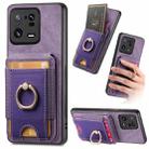 For Xiaomi 13 Pro 5G Retro Splitable Magnetic Stand Card Bag Leather Phone Case(Purple) - 1