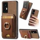 For Xiaomi 12T Retro Splitable Magnetic Stand Card Bag Leather Phone Case(Brown) - 1