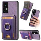 For Xiaomi Redmi K50 Ultra Retro Splitable Magnetic Stand Card Bag Leather Phone Case(Purple) - 1