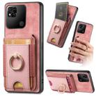 For Xiaomi Redmi 10A Retro Splitable Magnetic Stand Card Bag Leather Phone Case(Pink) - 1