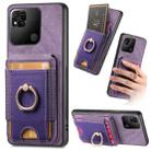 For Xiaomi Redmi 10A Retro Splitable Magnetic Stand Card Bag Leather Phone Case(Purple) - 1