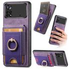 For Xiaomi Poco X4 Pro 5G Retro Splitable Magnetic Stand Card Bag Leather Phone Case(Purple) - 1