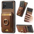For Xiaomi Poco X4 Pro 5G Retro Splitable Magnetic Stand Card Bag Leather Phone Case(Brown) - 1