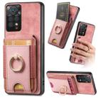 For Xiaomi Redmi Note 11S Retro Splitable Magnetic Stand Card Bag Leather Phone Case(Pink) - 1