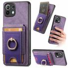 For Xiaomi Mi 11 Lite Retro Splitable Magnetic Stand Card Bag Leather Phone Case(Purple) - 1