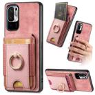 For Xiaomi Redmi Note 10 5G Retro Splitable Magnetic Stand Card Bag Leather Phone Case(Pink) - 1