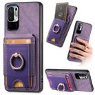 For Xiaomi Redmi Note 10 5G Retro Splitable Magnetic Stand Card Bag Leather Phone Case(Purple) - 1