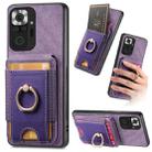 For Xiaomi Redmi Note 10 Pro 4G Retro Splitable Magnetic Stand Card Bag Leather Phone Case(Purple) - 1