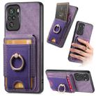 For Xiaomi Redmi Note 10 4G Retro Splitable Magnetic Stand Card Bag Leather Phone Case(Purple) - 1