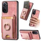 For Xiaomi Redmi K40 Retro Splitable Magnetic Stand Card Bag Leather Phone Case(Pink) - 1