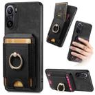 For Xiaomi Redmi K40 Retro Splitable Magnetic Stand Card Bag Leather Phone Case(Black) - 1