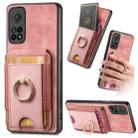 For Xiaomi Mi 10T Pro Retro Splitable Magnetic Stand Card Bag Leather Phone Case(Pink) - 1