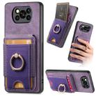 For Xiaomi Poco X3 NFC Retro Splitable Magnetic Stand Card Bag Leather Phone Case(Purple) - 1