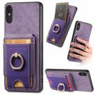 For Xiaomi Redmi 9A Retro Splitable Magnetic Stand Card Bag Leather Phone Case(Purple) - 1