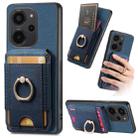 For Xiaomi Redmi 12 4G/5G Retro Splitable Magnetic Stand Card Bag Leather Phone Case(Blue) - 1