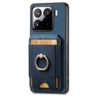 For Xiaomi 15 Retro Splitable Magnetic Stand Card Bag Leather Phone Case(Blue) - 2