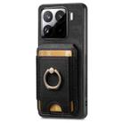 For Xiaomi 15 Retro Splitable Magnetic Stand Card Bag Leather Phone Case(Black) - 2