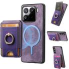 For Xiaomi 15 Pro Retro Splitable Magnetic Stand Card Bag Leather Phone Case(Purple) - 1