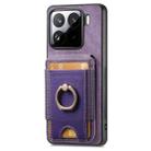 For Xiaomi 15 Pro Retro Splitable Magnetic Stand Card Bag Leather Phone Case(Purple) - 2