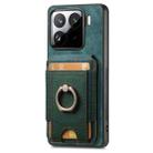 For Xiaomi 15 Pro Retro Splitable Magnetic Stand Card Bag Leather Phone Case(Green) - 2