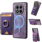 For Redmi Note 14 5G Retro Splitable Magnetic Stand Card Bag Leather Phone Case(Purple) - 1
