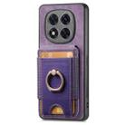 For Redmi Note 14 Pro 5G Retro Splitable Magnetic Stand Card Bag Leather Phone Case(Purple) - 2