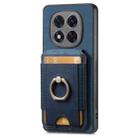 For Redmi Note 14 Pro 5G Retro Splitable Magnetic Stand Card Bag Leather Phone Case(Blue) - 2