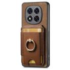 For Redmi Note 14 Pro+ 5G Retro Splitable Magnetic Stand Card Bag Leather Phone Case(Brown) - 2